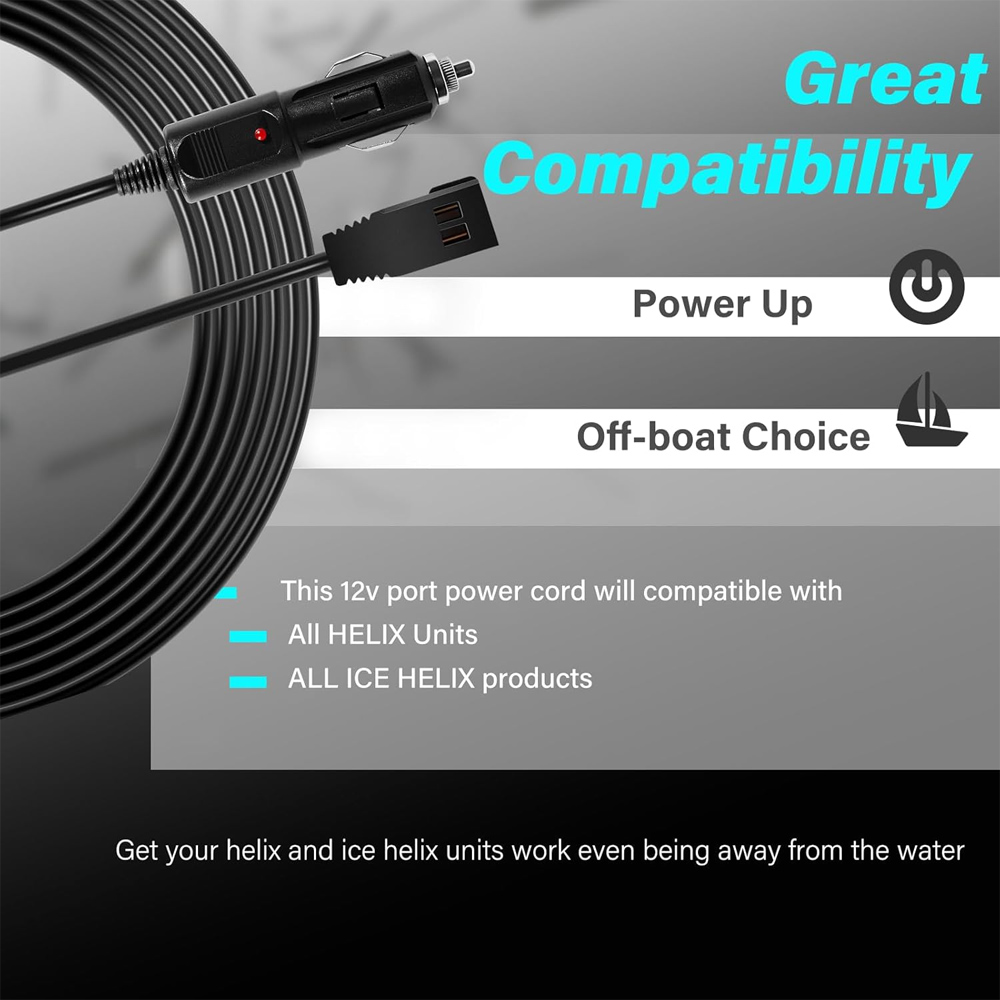 12V DC Port Power Cord 720105- - огляд і ціна Fish Finder Charger