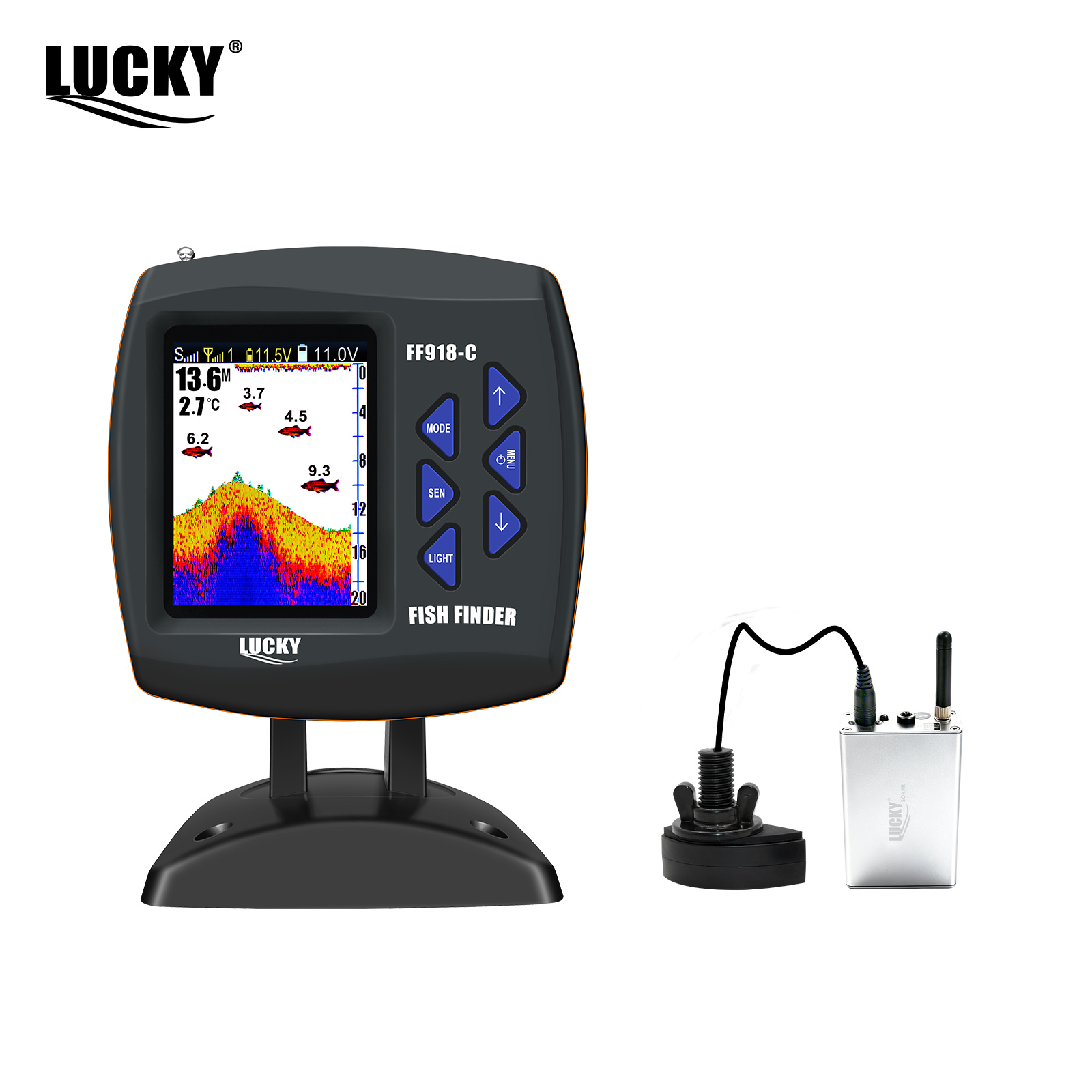 Lucky FF918 Wireless Remote Co - огляд і ціна Fish Finder Transducer